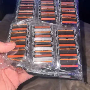 24/48PCS Razor Blade Refill Kit with Handle, Precision Stainless Steel Blades for Face, Head & Body Shaving