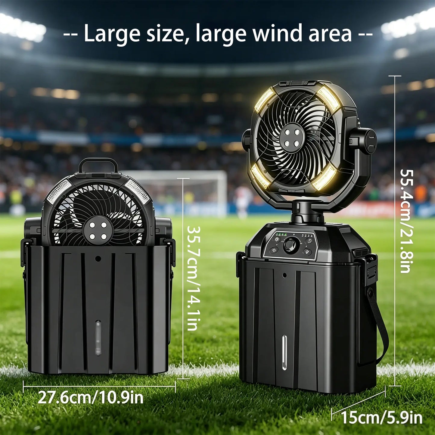 ❄️Portable Rechargeable Mist Cooling Fan with LED Light, 360° Rotating, 48H Battery, Cordless