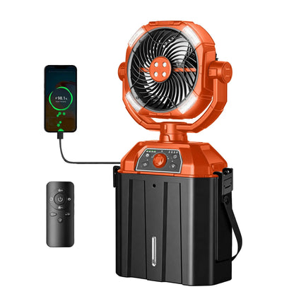 ❄️Portable Rechargeable Mist Cooling Fan with LED Light, 360° Rotating, 48H Battery, Cordless