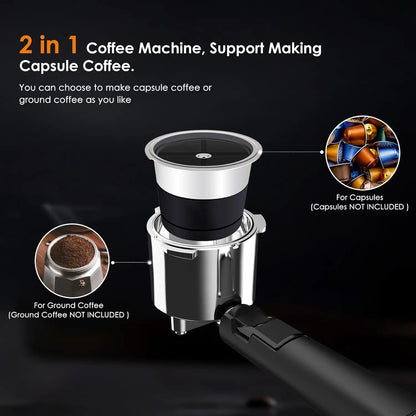 ☕ 20 Bar Espresso Machine with Milk Frother, Compact Coffee Maker with 45 OZ Water Tank