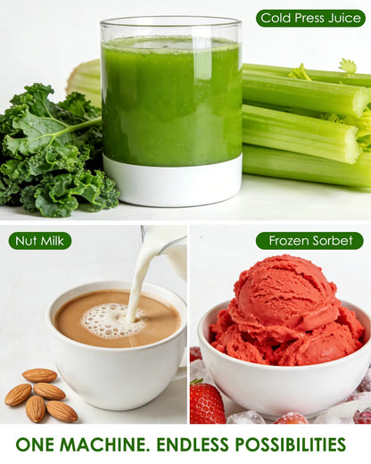 3 in 1 Masticating Juicer with Wide Feed Chute